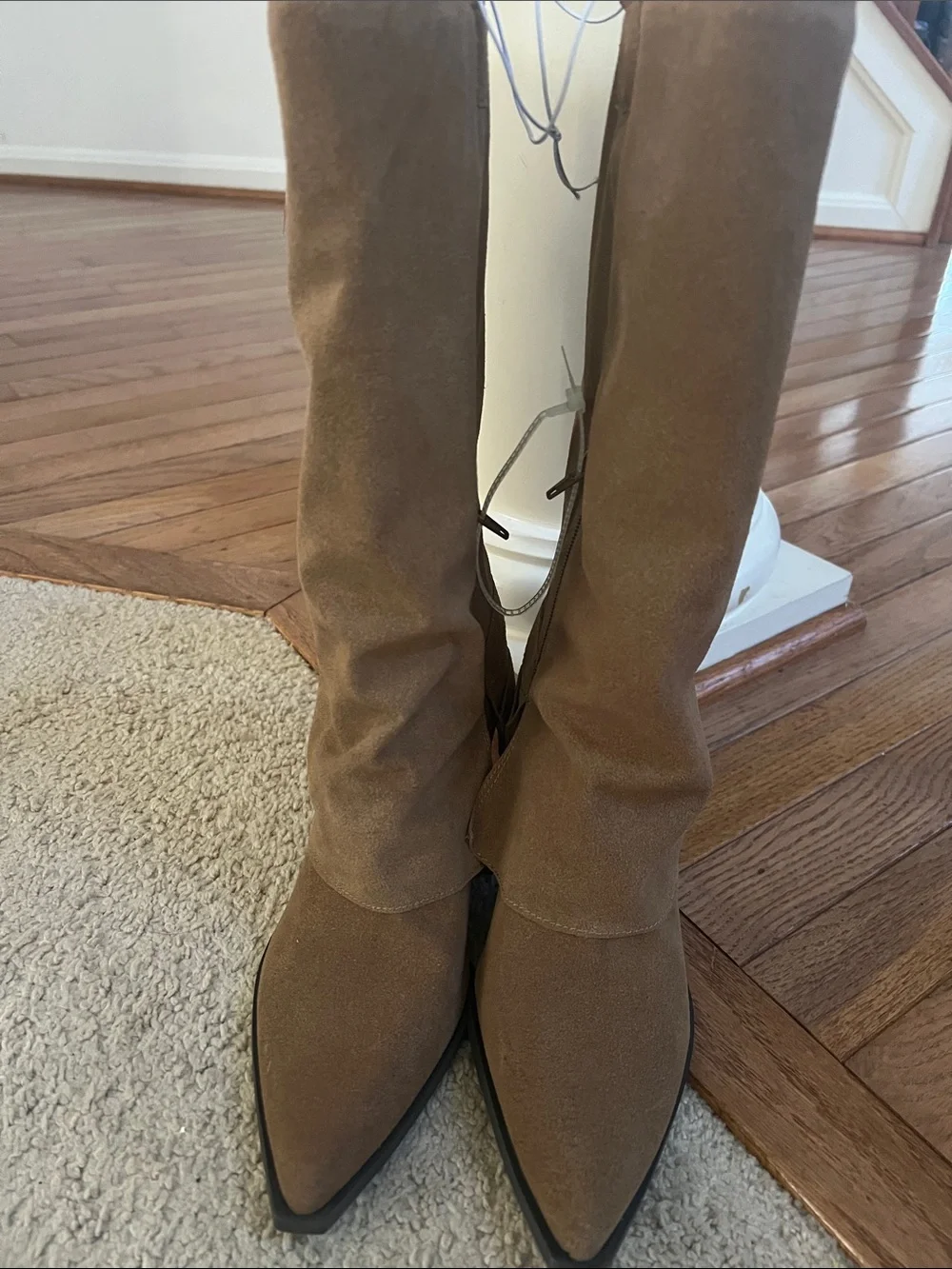 Guess Women's Brown Nianna Western Mid Calf Fold Over Boots